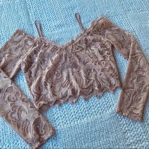 Pale Pink Cropped Women’s Long Sleeve